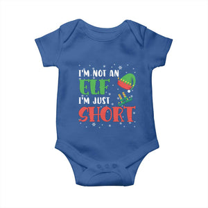 Funny Christmas Baby Onesie Im Not An Elf Just Short TS09 Royal Blue Print Your Wear