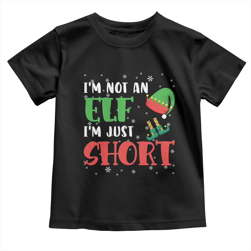 Funny Christmas Baby Shirt Im Not An Elf Just Short TS09 Black Print Your Wear