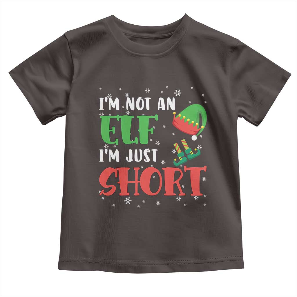 Funny Christmas Baby Shirt Im Not An Elf Just Short TS09 Dark Chocolate Print Your Wear