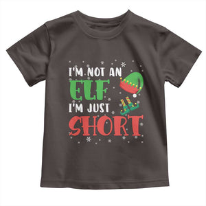 Funny Christmas Baby Shirt Im Not An Elf Just Short TS09 Dark Chocolate Print Your Wear