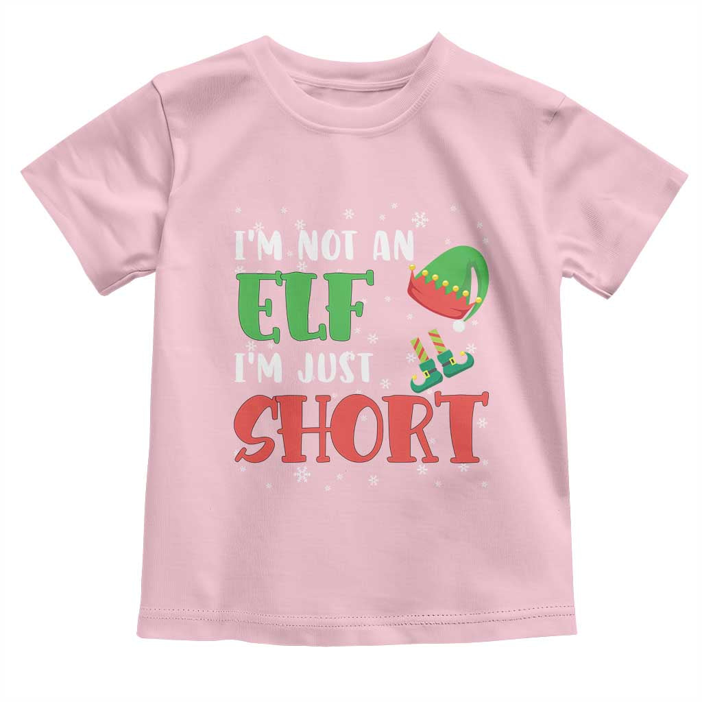 Funny Christmas Baby Shirt Im Not An Elf Just Short TS09 Light Pink Print Your Wear