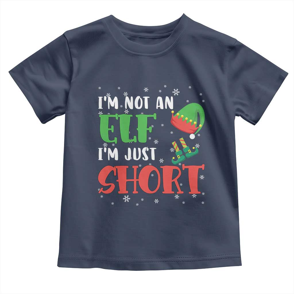 Funny Christmas Baby Shirt Im Not An Elf Just Short TS09 Navy Print Your Wear