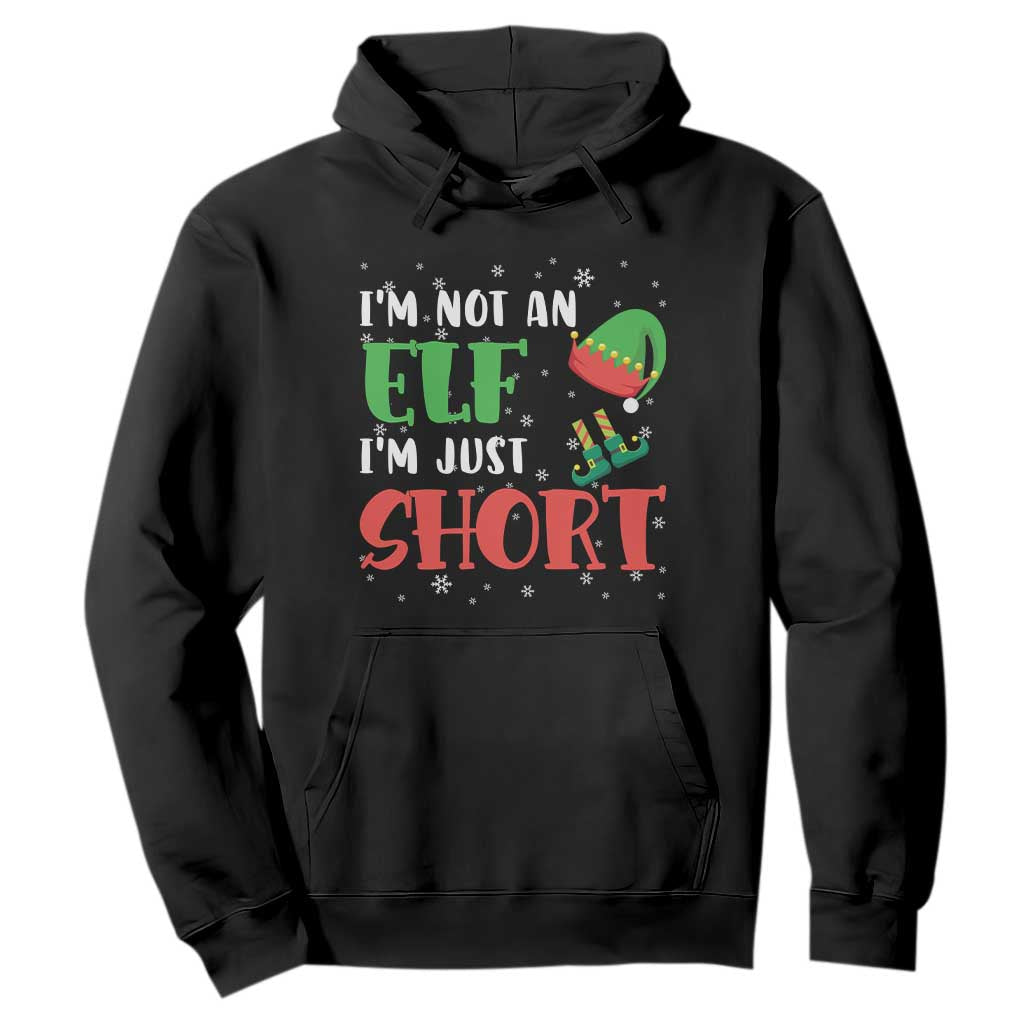 Funny Christmas Hoodie Im Not An Elf Just Short TS09 Black Print Your Wear