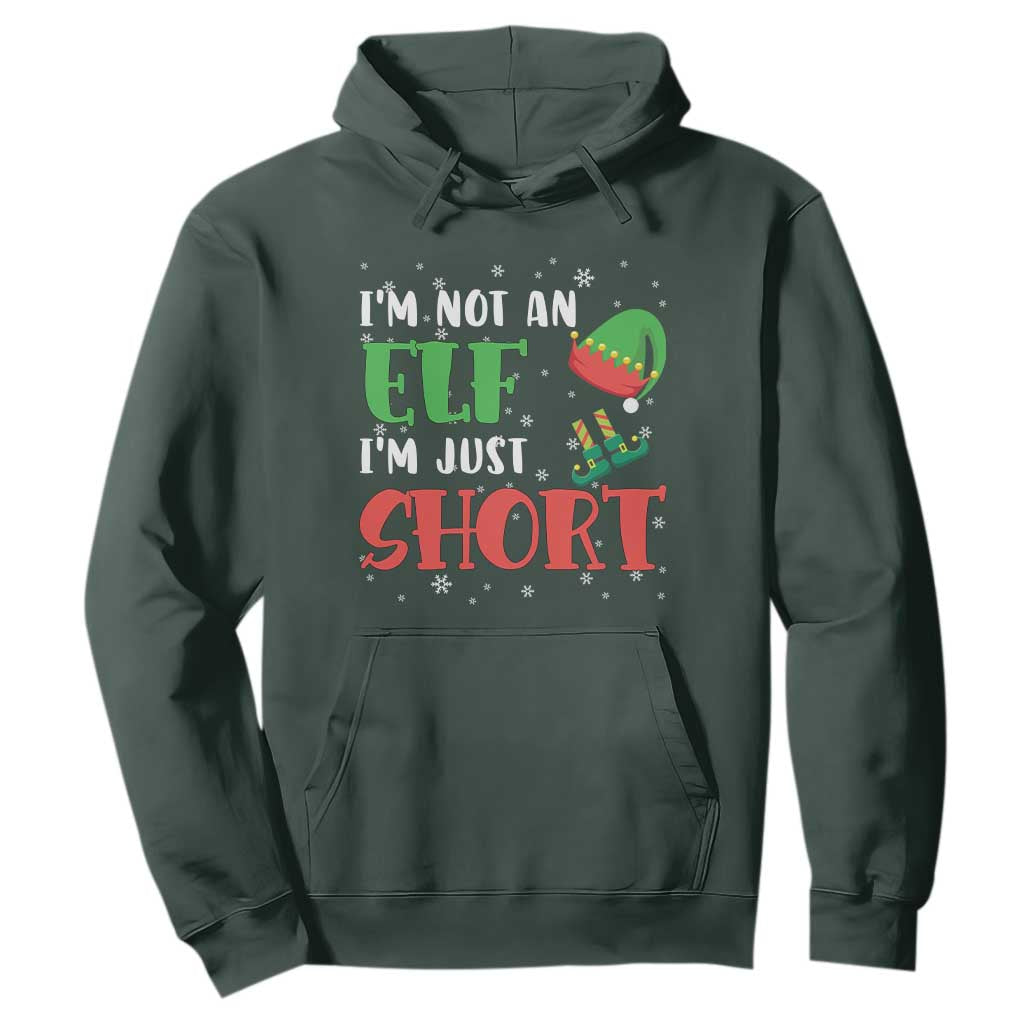 Funny Christmas Hoodie Im Not An Elf Just Short TS09 Dark Forest Green Print Your Wear