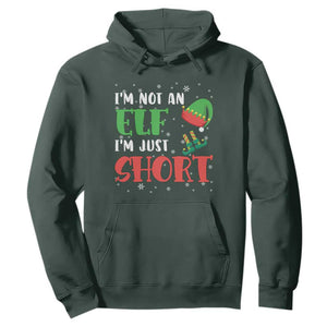 Funny Christmas Hoodie Im Not An Elf Just Short TS09 Dark Forest Green Print Your Wear