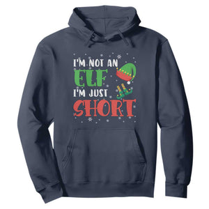 Funny Christmas Hoodie Im Not An Elf Just Short TS09 Navy Print Your Wear