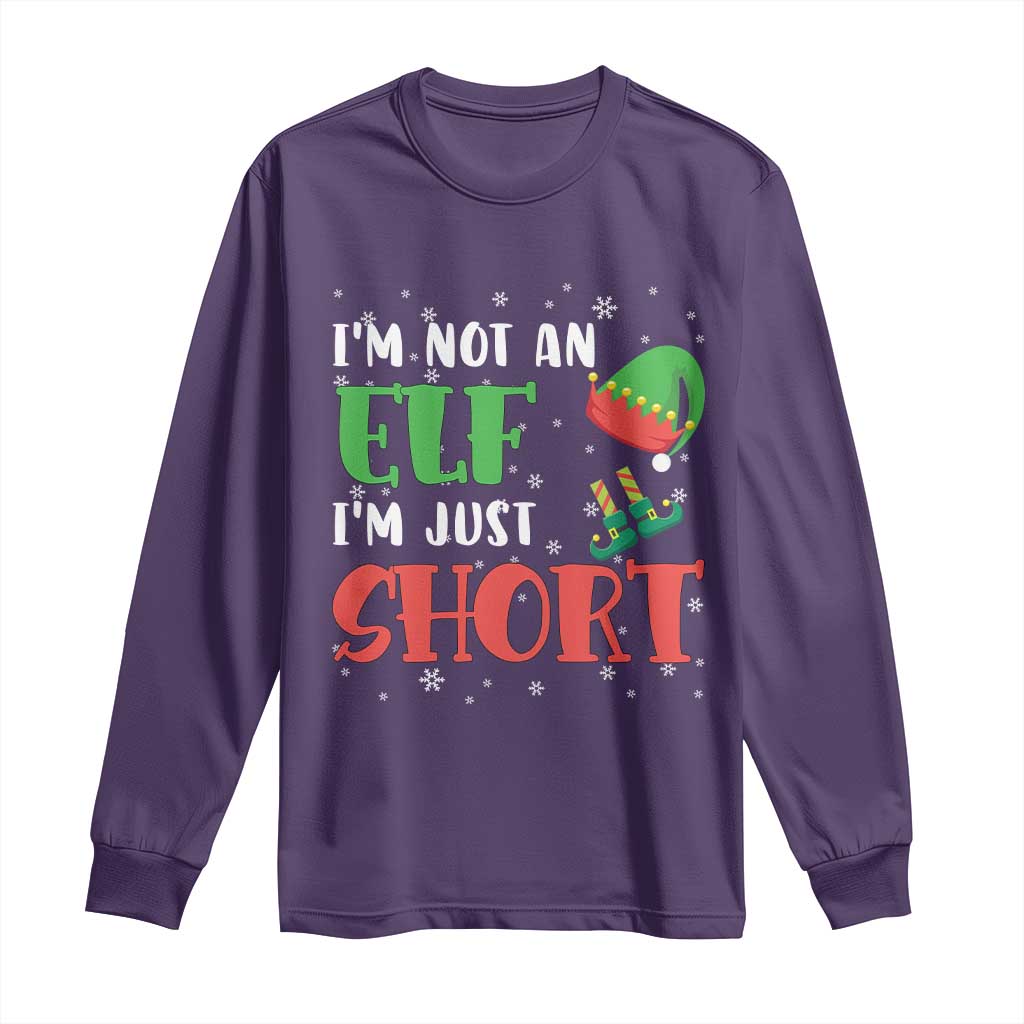 Funny Christmas Long Sleeve Shirt Im Not An Elf Just Short TS09 Purple Print Your Wear