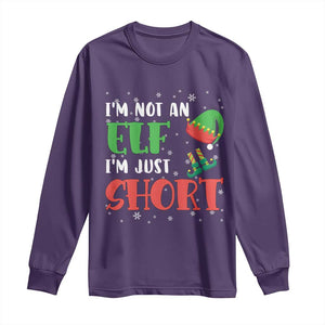 Funny Christmas Long Sleeve Shirt Im Not An Elf Just Short TS09 Purple Print Your Wear