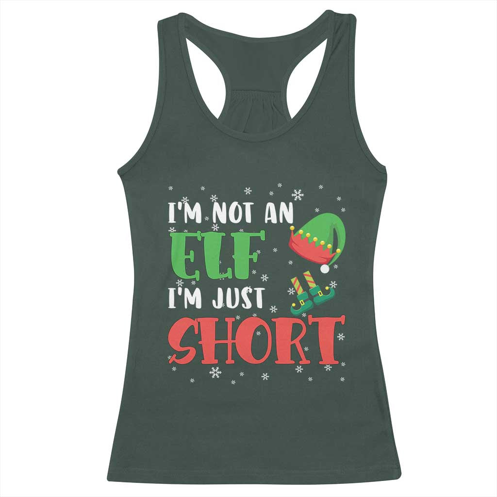 Funny Christmas Racerback Tank Top Im Not An Elf Just Short TS09 Dark Forest Green Print Your Wear