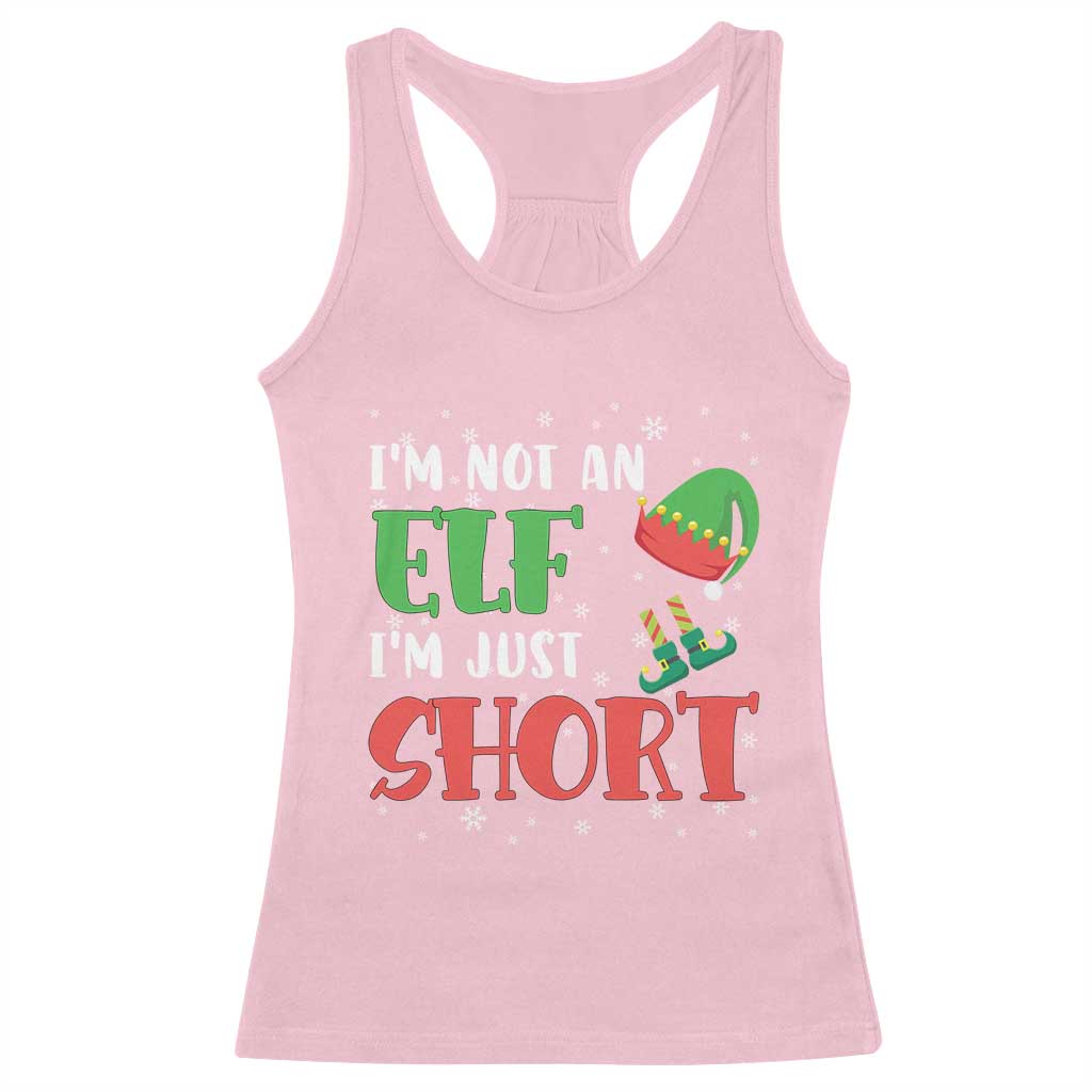 Funny Christmas Racerback Tank Top Im Not An Elf Just Short TS09 Light Pink Print Your Wear