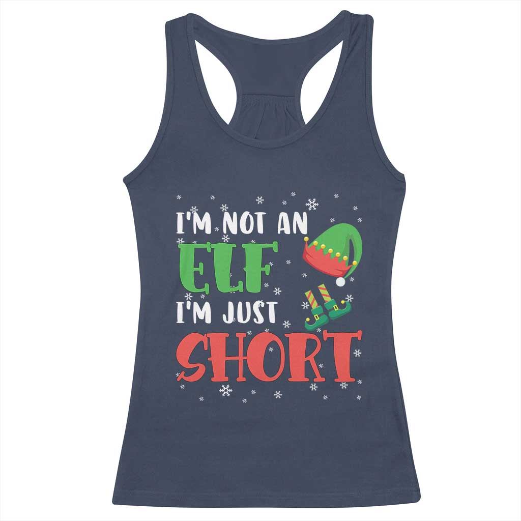 Funny Christmas Racerback Tank Top Im Not An Elf Just Short TS09 Navy Print Your Wear