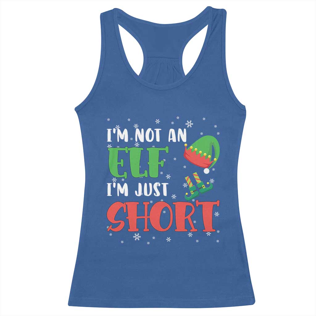 Funny Christmas Racerback Tank Top Im Not An Elf Just Short TS09 Royal Blue Print Your Wear