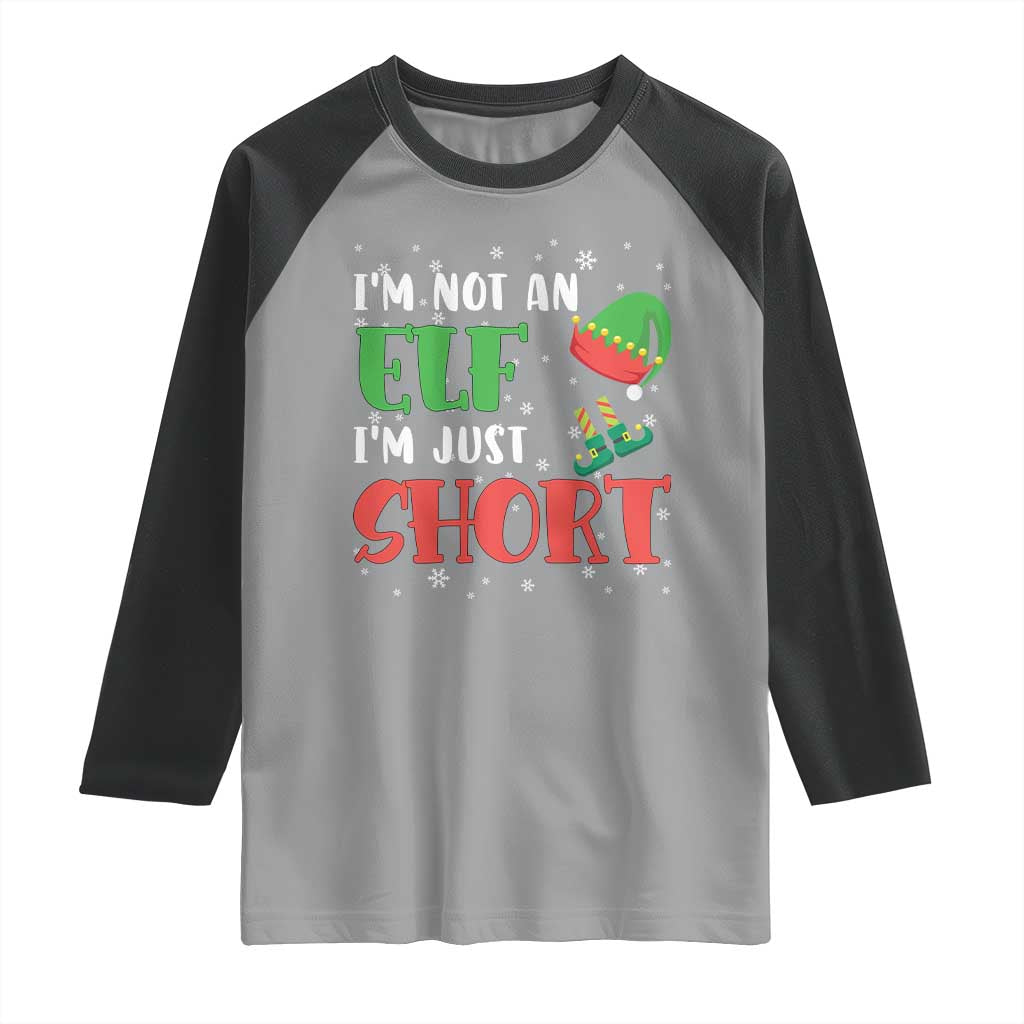 Funny Christmas Raglan Shirt Im Not An Elf Just Short TS09 Sport Gray Black Print Your Wear