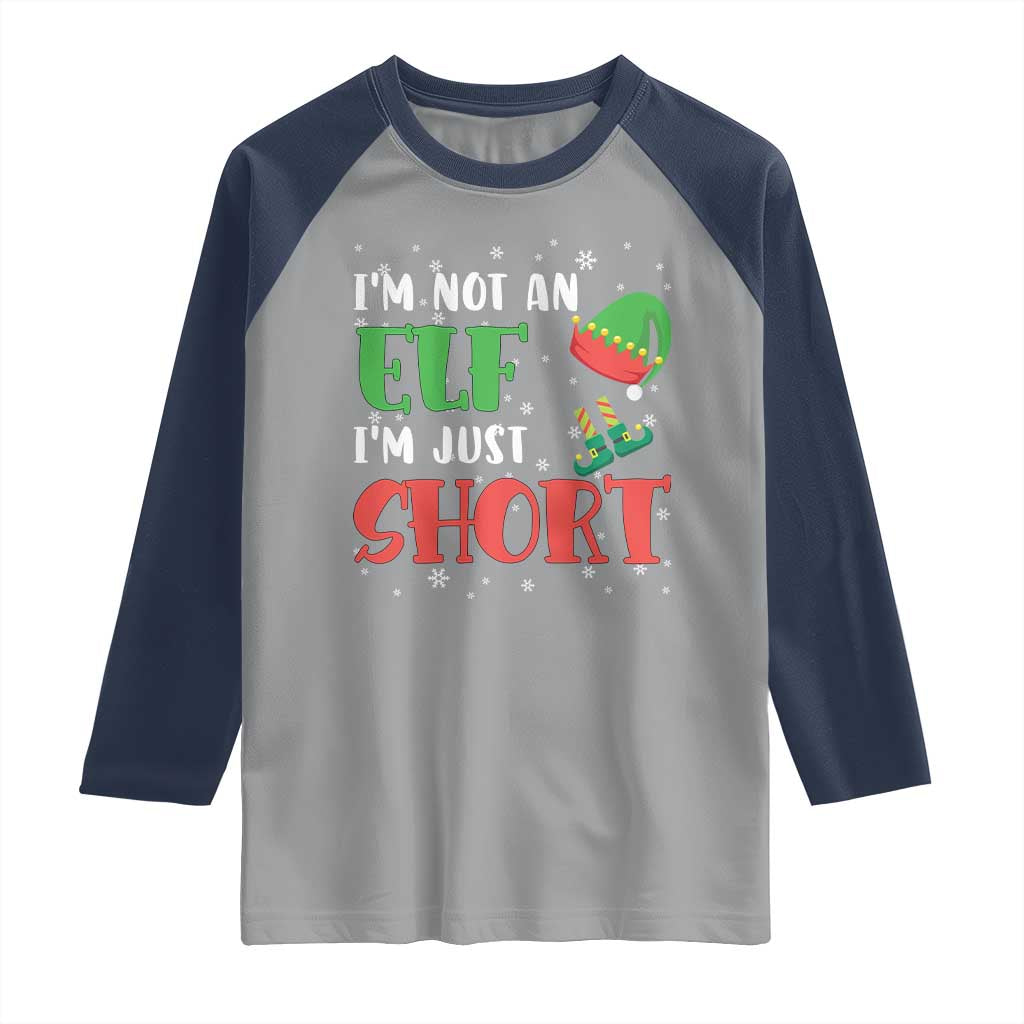 Funny Christmas Raglan Shirt Im Not An Elf Just Short TS09 Sport Gray Navy Print Your Wear