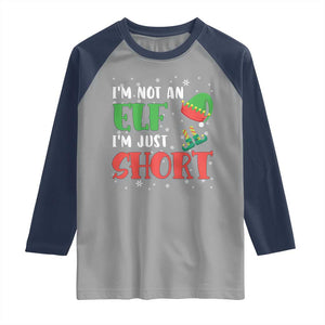Funny Christmas Raglan Shirt Im Not An Elf Just Short TS09 Sport Gray Navy Print Your Wear