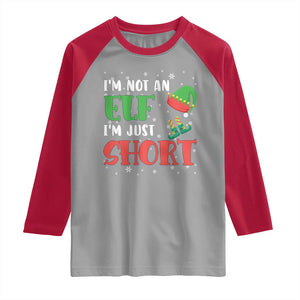 Funny Christmas Raglan Shirt Im Not An Elf Just Short TS09 Sport Gray Red Print Your Wear