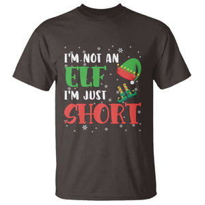 Funny Christmas T Shirt Im Not An Elf Just Short TS09 Dark Chocolate Print Your Wear