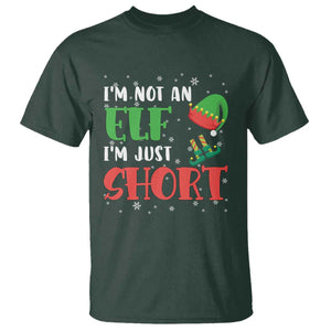 Funny Christmas T Shirt Im Not An Elf Just Short TS09 Dark Forest Green Print Your Wear