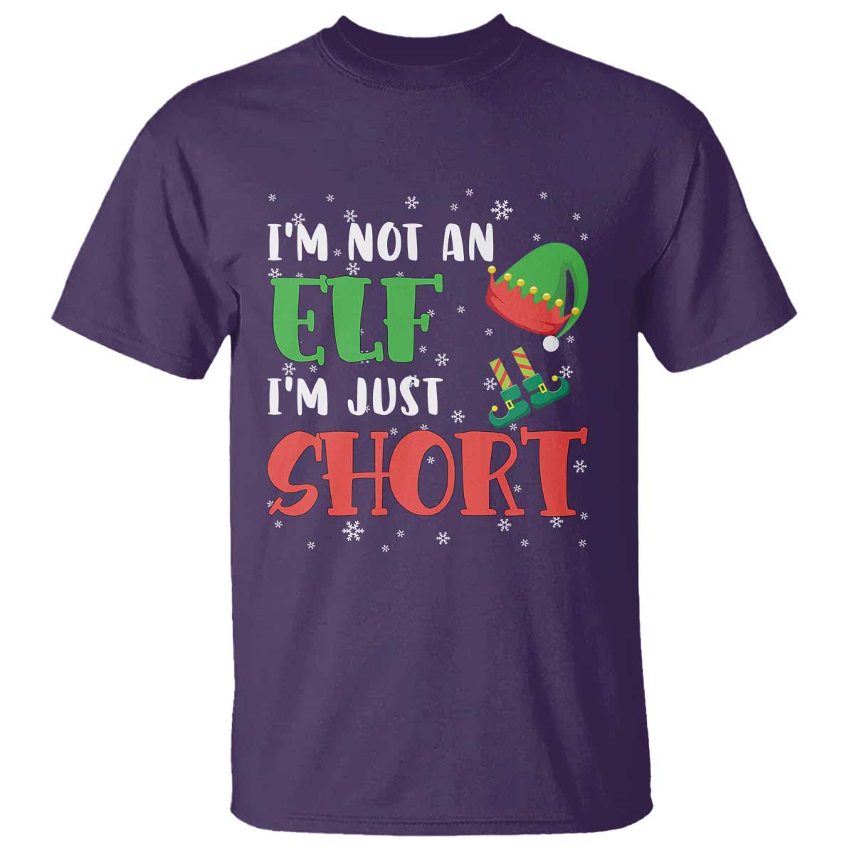 Funny Christmas T Shirt Im Not An Elf Just Short TS09 Purple Print Your Wear