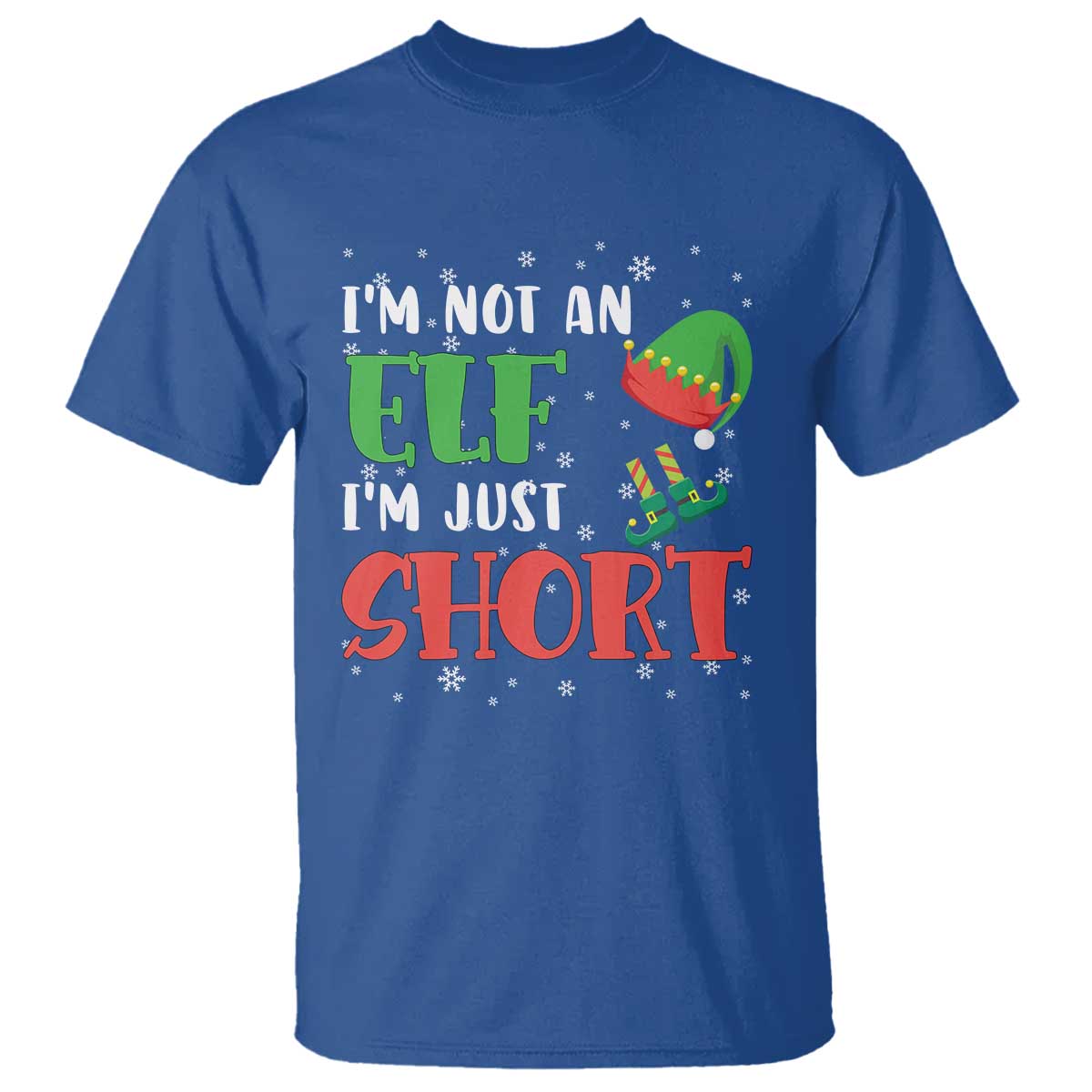 Funny Christmas T Shirt Im Not An Elf Just Short TS09 Royal Blue Print Your Wear