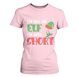 Funny Christmas T Shirt For Women Im Not An Elf Just Short TS09 Light Pink Print Your Wear