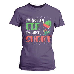 Funny Christmas T Shirt For Women Im Not An Elf Just Short TS09 Purple Print Your Wear