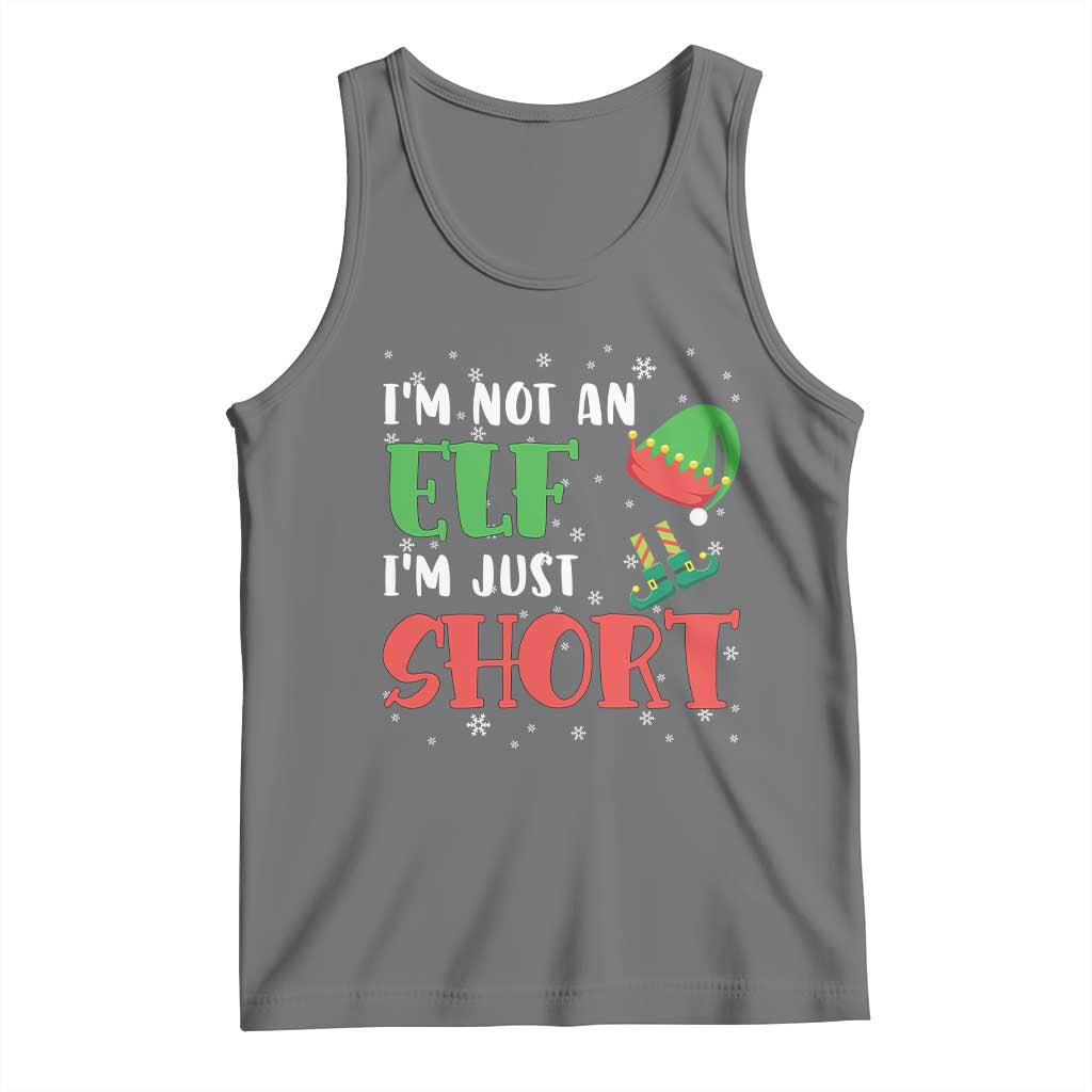 Funny Christmas Tank Top Im Not An Elf Just Short TS09 Black Heather Print Your Wear