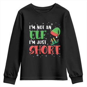 Funny Christmas Youth Sweatshirt Im Not An Elf Just Short TS09 Black Print Your Wear
