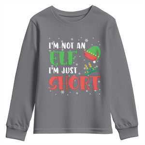 Funny Christmas Youth Sweatshirt Im Not An Elf Just Short TS09 Charcoal Print Your Wear