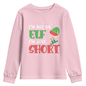 Funny Christmas Youth Sweatshirt Im Not An Elf Just Short TS09 Light Pink Print Your Wear