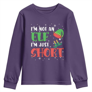 Funny Christmas Youth Sweatshirt Im Not An Elf Just Short TS09 Purple Print Your Wear