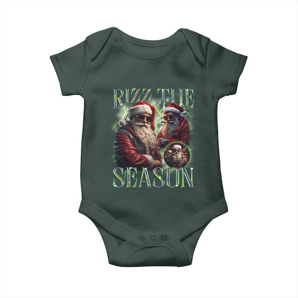Funny Christmas Santa Baby Onesie Rizz The Season Cool Santa TS09 Print Your Wear
