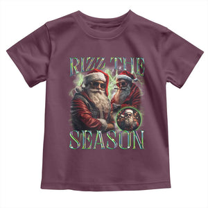Funny Christmas Santa Baby Shirt Rizz The Season Cool Santa TS09 Maroon Print Your Wear