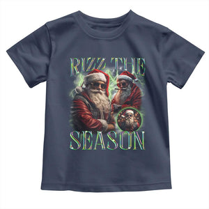 Funny Christmas Santa Baby Shirt Rizz The Season Cool Santa TS09 Navy Print Your Wear