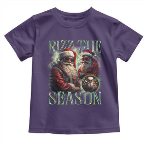 Funny Christmas Santa Baby Shirt Rizz The Season Cool Santa TS09 Purple Print Your Wear