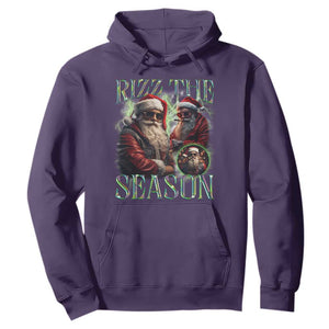 Funny Christmas Santa Hoodie Rizz The Season Cool Santa TS09 Purple Print Your Wear