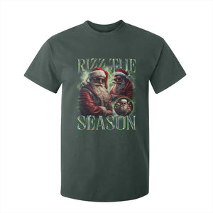 Funny Christmas Santa T Shirt For Kid Rizz The Season Cool Santa TS09 Dark Forest Green Print Your Wear