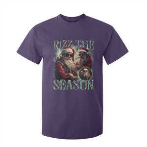 Funny Christmas Santa T Shirt For Kid Rizz The Season Cool Santa TS09 Purple Print Your Wear