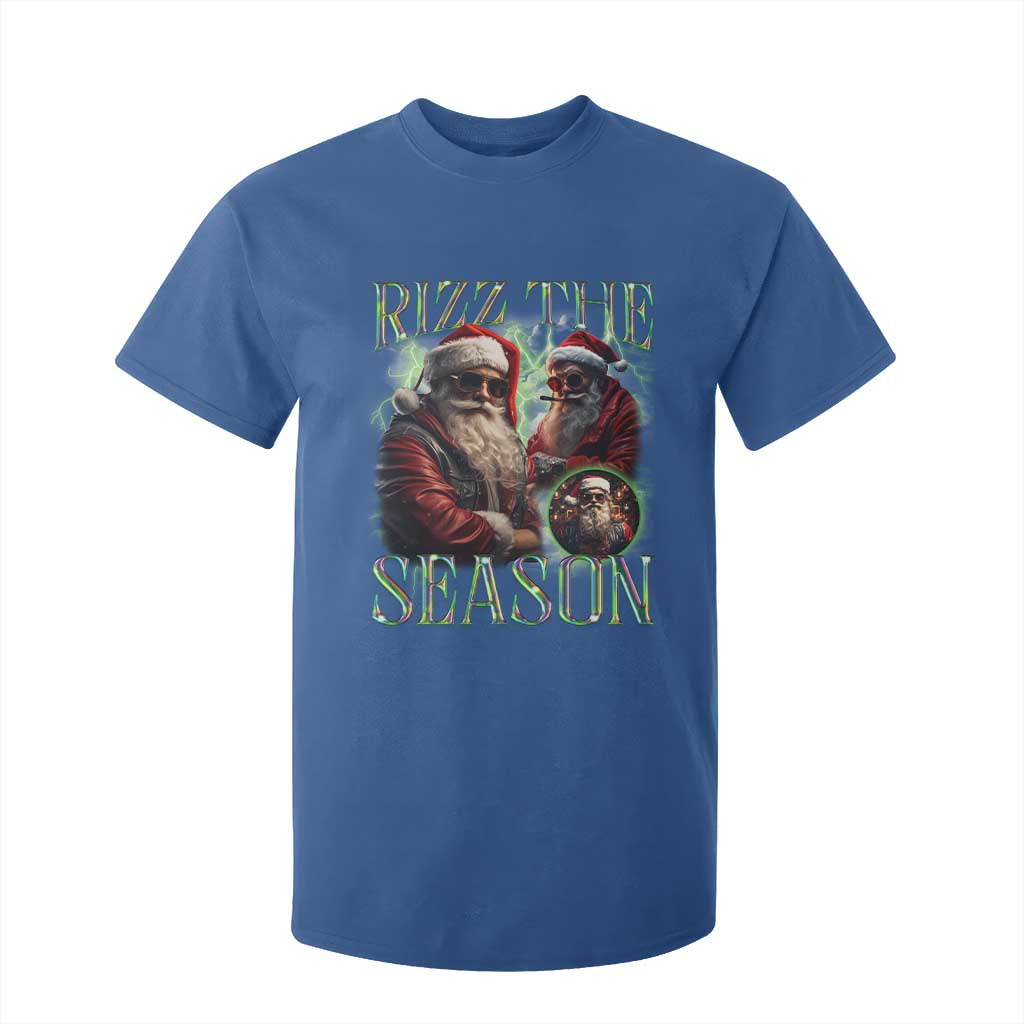Funny Christmas Santa T Shirt For Kid Rizz The Season Cool Santa TS09 Royal Blue Print Your Wear