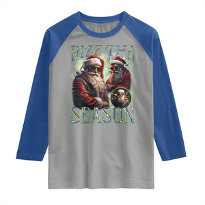 Funny Christmas Santa Raglan Shirt Rizz The Season Cool Santa TS09 Sport Gray Royal Print Your Wear