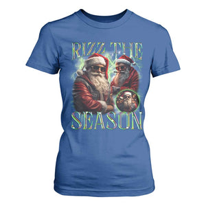 Funny Christmas Santa T Shirt For Women Rizz The Season Cool Santa TS09 Royal Blue Print Your Wear