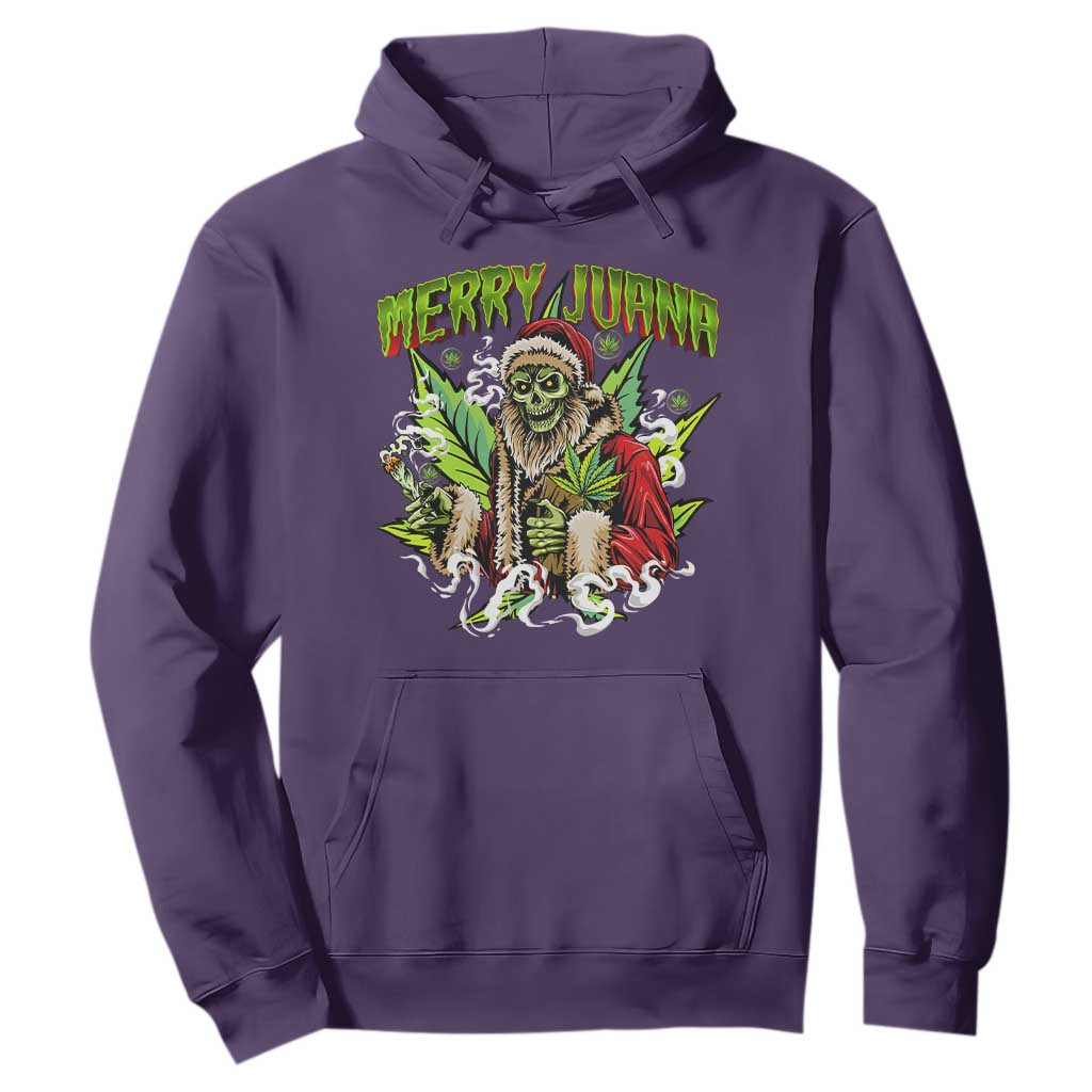 Funny Weed Christmas Hoodie Merry Juana Santa Skeleton 420 TS09 Purple Print Your Wear