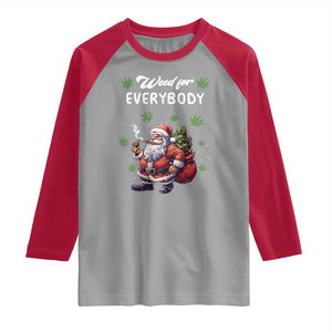 Funny Christmas Raglan Shirt Weed For Everybody Cannabis 420 TS09 Sport Gray Red Print Your Wear