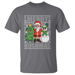 Funny Weed Christmas T Shirt Merry Kushmas Naughty Santa Snowman Cannabis 420 TS09 Charcoal Print Your Wear