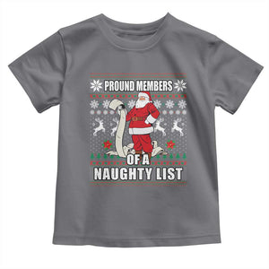Funny Christmas Baby Shirt Proud Members Of A Naughty List TS09 Charcoal Print Your Wear