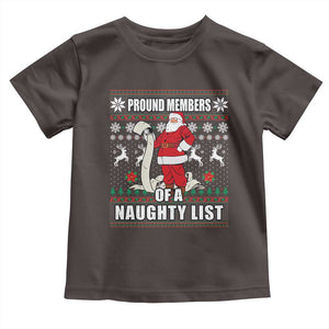 Funny Christmas Baby Shirt Proud Members Of A Naughty List TS09 Dark Chocolate Print Your Wear