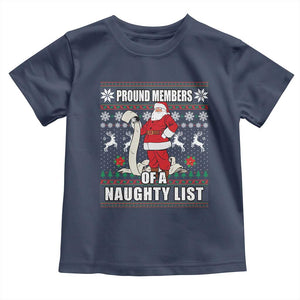 Funny Christmas Baby Shirt Proud Members Of A Naughty List TS09 Navy Print Your Wear