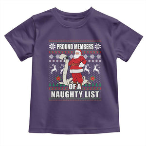 Funny Christmas Baby Shirt Proud Members Of A Naughty List TS09 Purple Print Your Wear