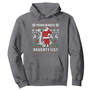 Funny Christmas Hoodie Proud Members Of A Naughty List TS09 Charcoal Print Your Wear