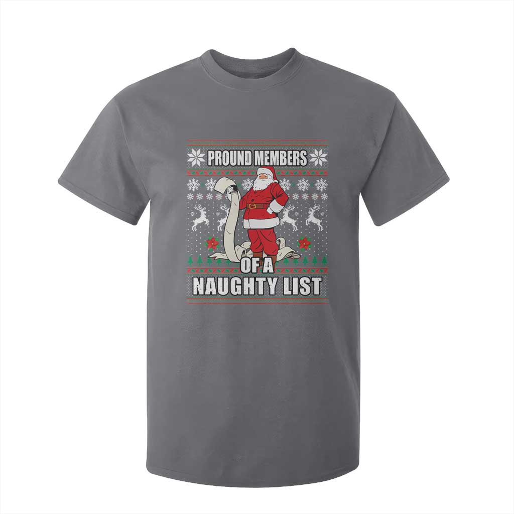 Funny Christmas T Shirt For Kid Proud Members Of A Naughty List TS09 Charcoal Print Your Wear